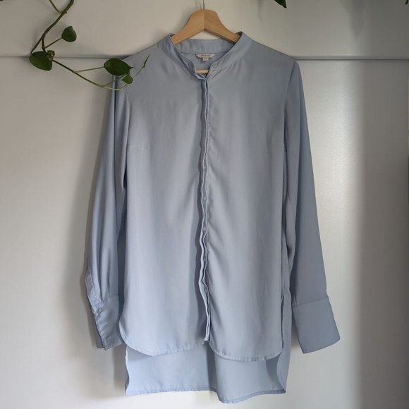 Guess Baby Blue Silk Blouse M - Picture 1 of 4